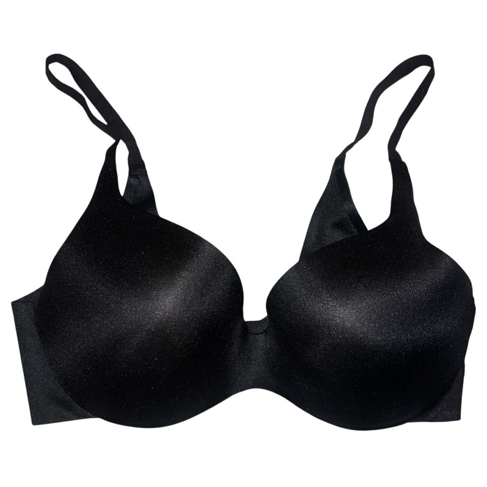 EUC Victoria's Secret Lined Demi Bra Smooth Black 34D Basic Normcore Comfortable